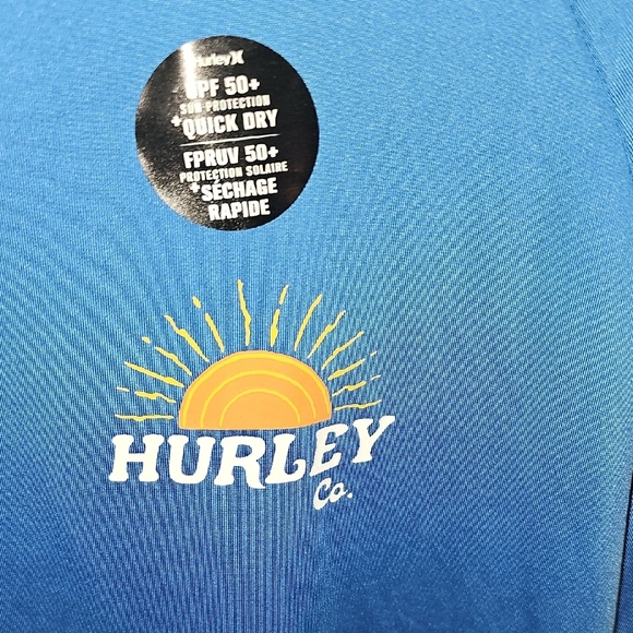 Hurley Deep Blue Long Sleeve Hooded Sunshirt SIZE XL - Picture 7 of 7